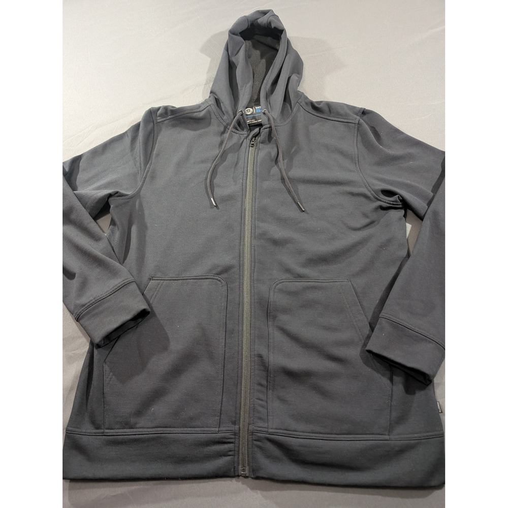 Mondetta Outdoor Project Mens Full Zip Hoodie Gray Modal Blend Fleece Large